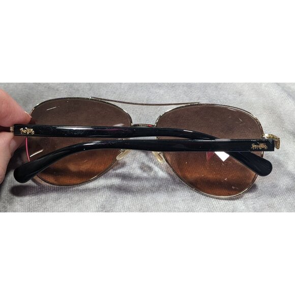 Coach Horse And Carriage Light Gold And Black Aviator Sunglasses main image 10